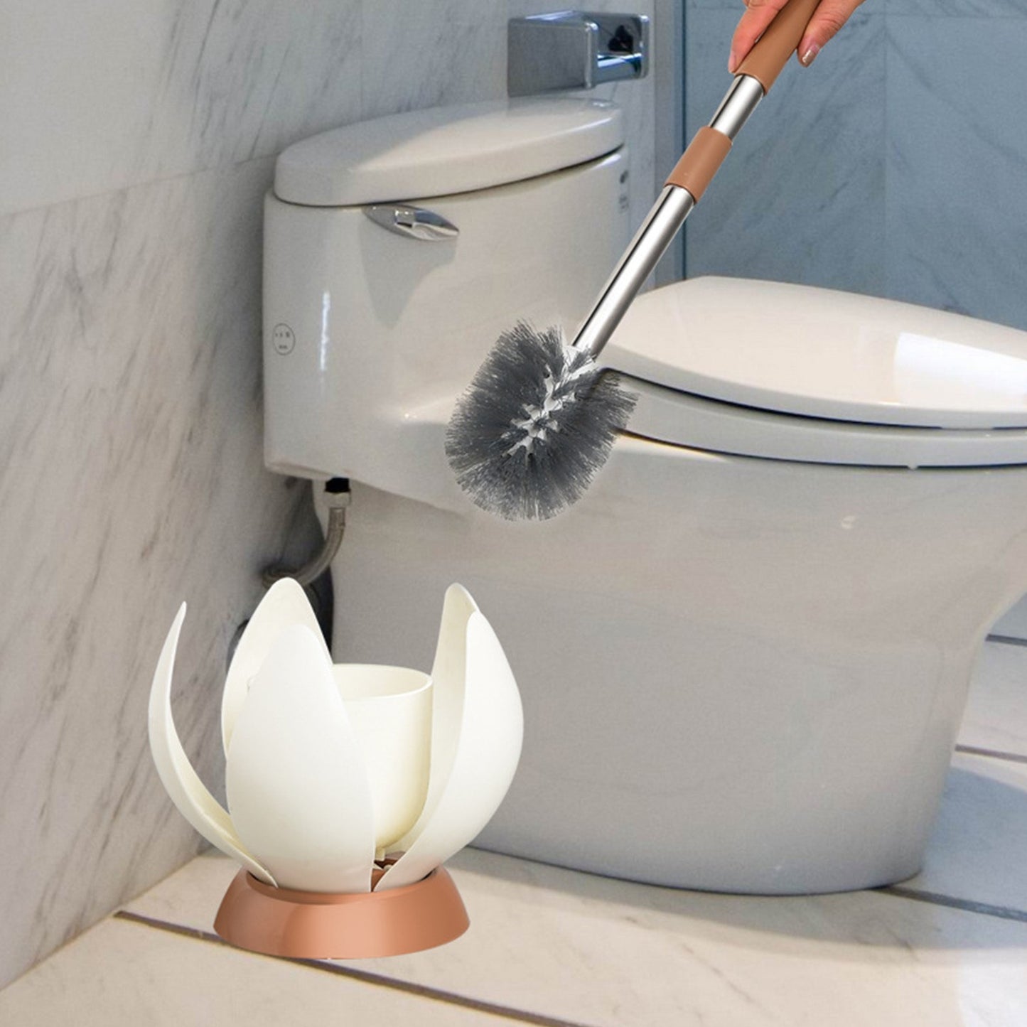 Soft Bristle Toilet Brush + Flower Holder